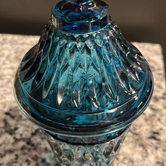 RARE BLUE CANDY DISH🍬INDIANA GLASS CO. MT. VERNON VINTAGE 40’s-60’s - Picture 4 of 13